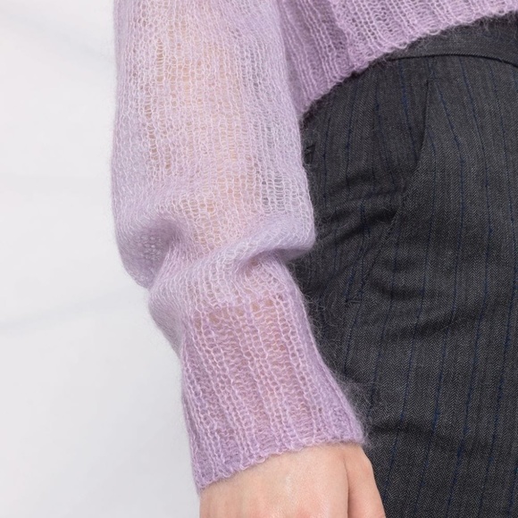 ACNE STUDIOS Purple Cropped Cardigan Sz M - Picture 4 of 16